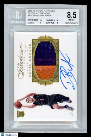 Devin Booker - 2015 Panini Flawless Patch Autographs 15/25 Rookie BGS 8.5