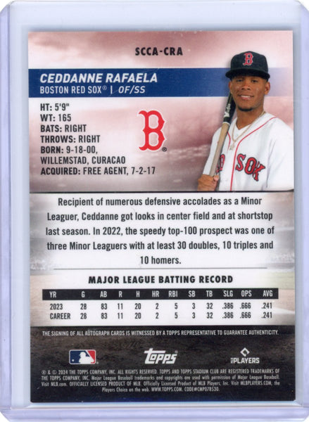 Ceddanne Rafaela 2024 Stadium Club Chrome Rookie Auto