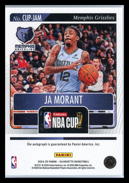 Ja Morant - 2024-25 Silhouette Basketball NBA Cup Autographs  03/10