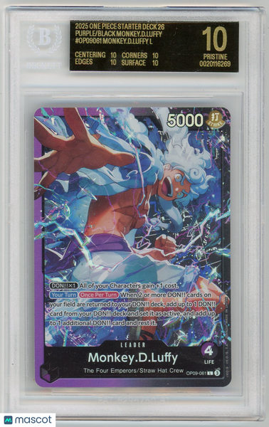 Monkey.D.Luffy - 2025 One Piece Starter Deck 26 PURPLE/BLACK BGS 10 Black Label