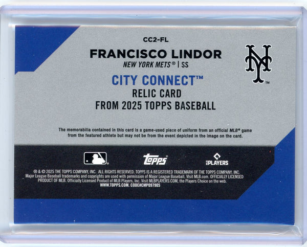 Francisco Lindor - 2025 Topps City Connect Game Used Jersey Relic Orange 24/25