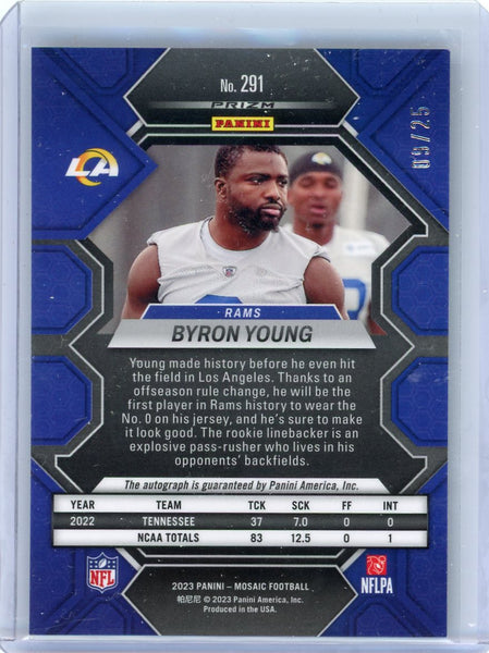 Byron Young - 2023 Panini Mosaic Football Green Black 09/25 RC