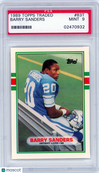 Barry Sanders - 1989 Topps Traded PSA 9