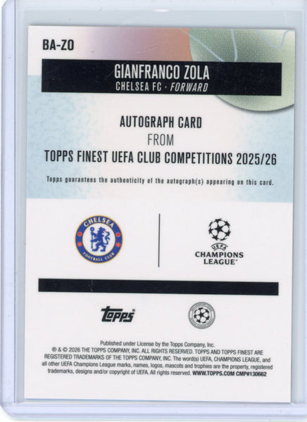 Gianfranco Zola - 2026 Finest Champions League Gold Refractor Auto /50