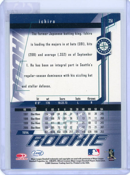 Ichiro - 1998 Donruss Leaf Rookies #261 Mariners