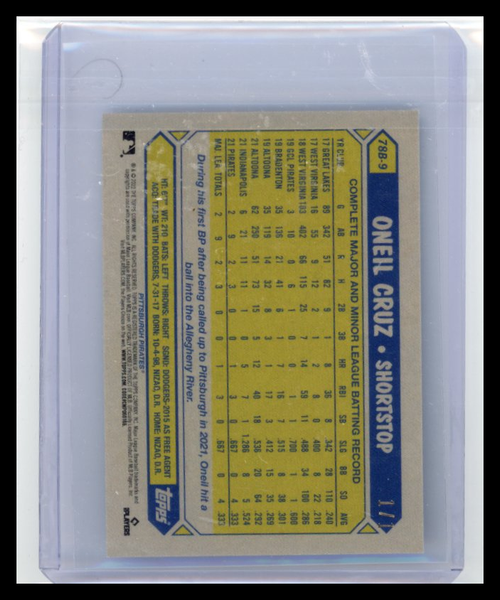 Oneil Cruz - 2022 Topps Mini Platinum  1/1 Rookie