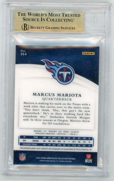 Marcus Mariota - 2015 Immaculate Acetate Rookie Patch Auto BGS 9.5 /8