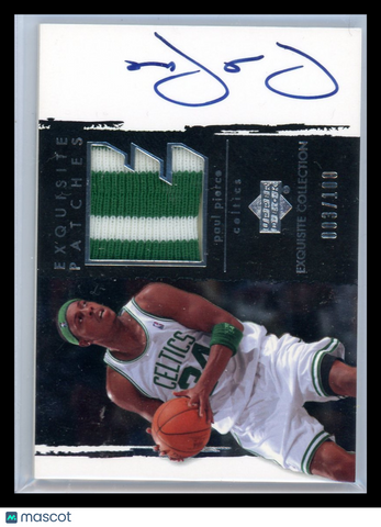 Paul Pierce - 2003-04 Upper Deck Exquisite Collection  Autograph Patch 003/100