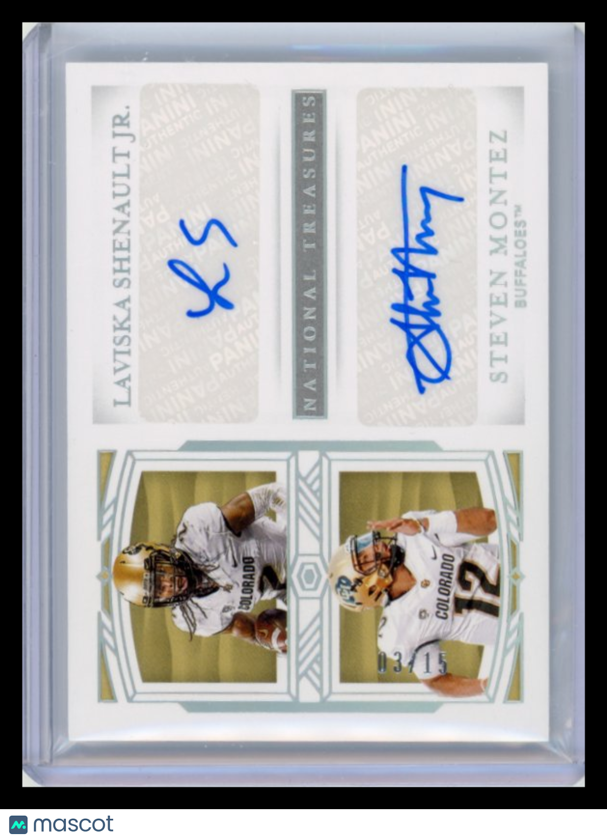 Laviska Shenault . Steven Montez - 2020 National Treasures Collegiate 13/15 Auto