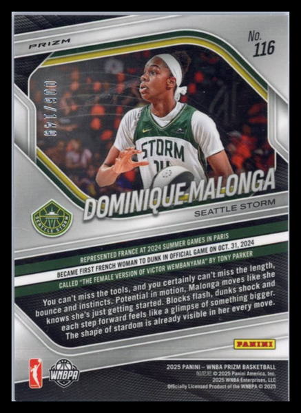 Dominique Malonga - 2025 Panini Prizm WNBA Purple Rookie 006/149