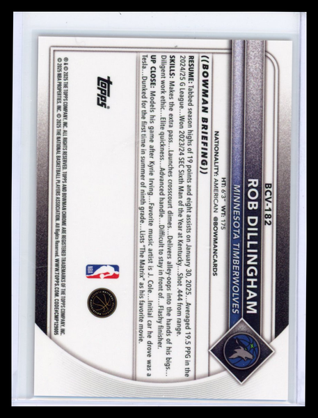 Rob Dillingham - 2025 Bowman Chrome Red Lava /5