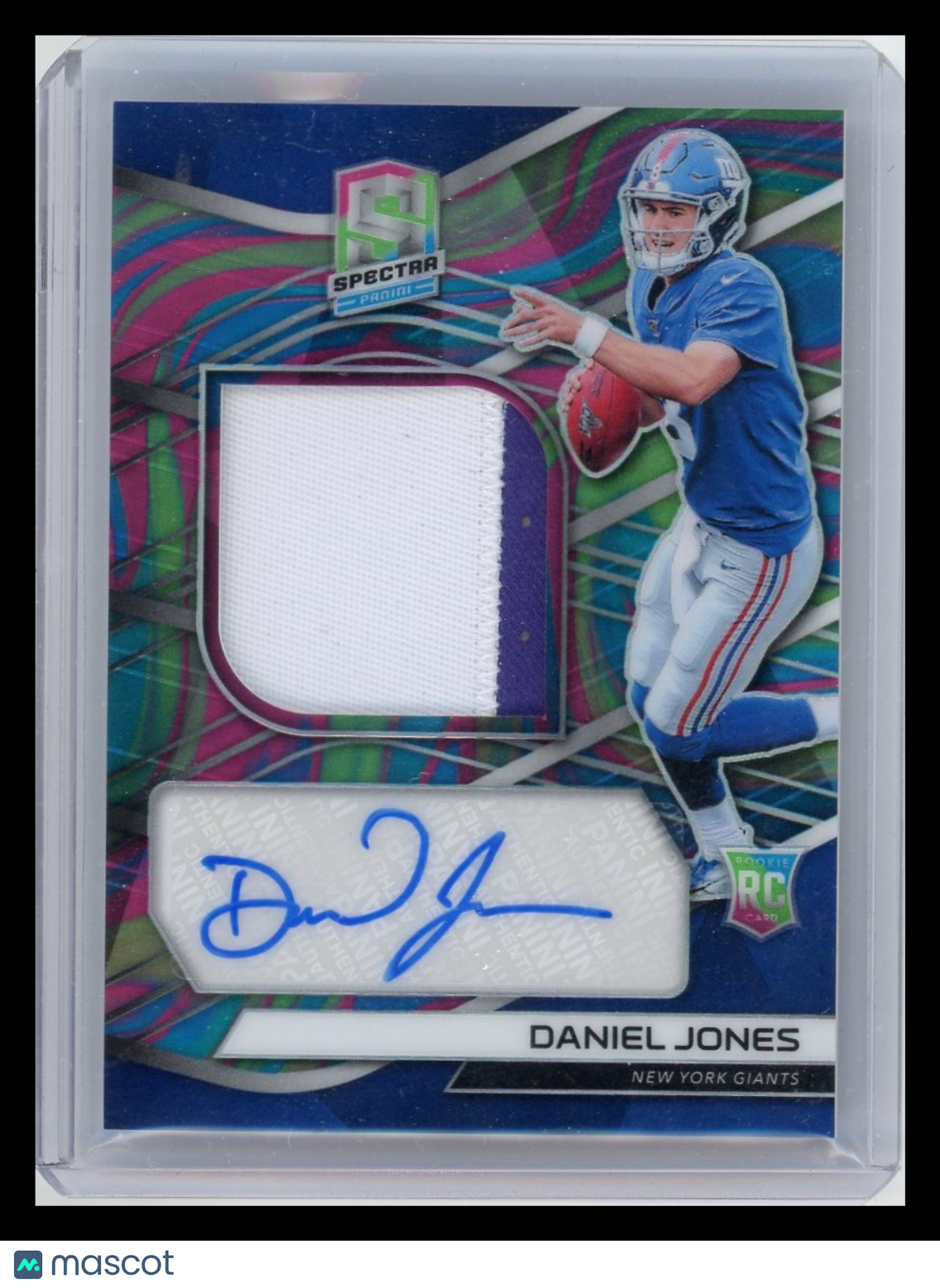 Daniel Jones - 2019 Panini Spectra Prizm Autograph Patch 1/4 RC