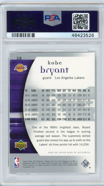 Kobe Bryant - 2005 UD SP Authentic Basketball Base PSA 9 Los Angeles Lakers