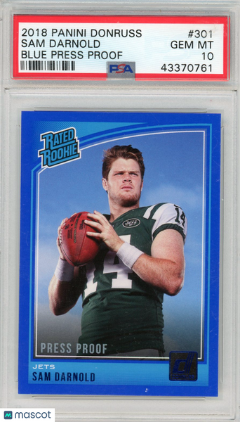 Sam Darnold - 2018 Panini Donruss Blue Press Proof PSA 10 Rated Rookie