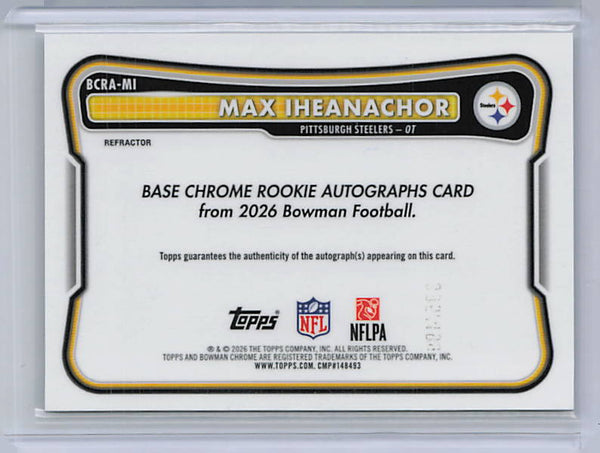 Max Iheanachor - 2026 Bowman Chrome Refractor Auto /499