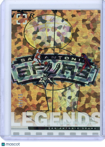 Tony Parker - 2024-25 Panini Photogenic 2025 Diamond Cracked Ice 49/75 217 Spurs