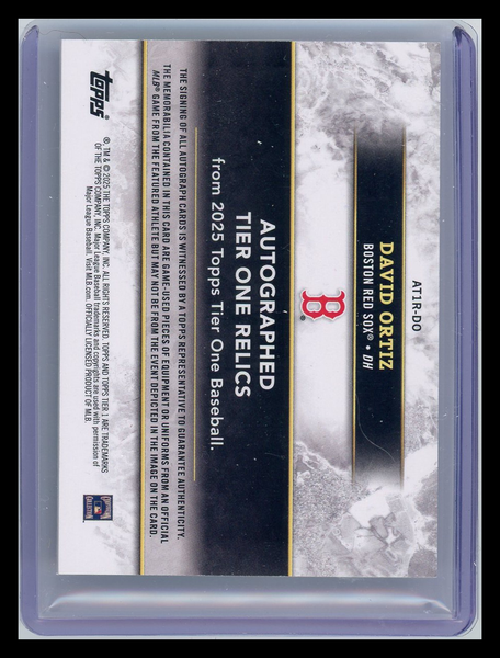 David Ortiz - 2025 Topps Tier One Triple Relic Green Auto /15