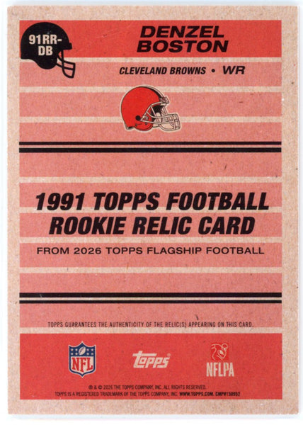 Denzel Boston - 2026 Topps Orange Rookie Patch /25