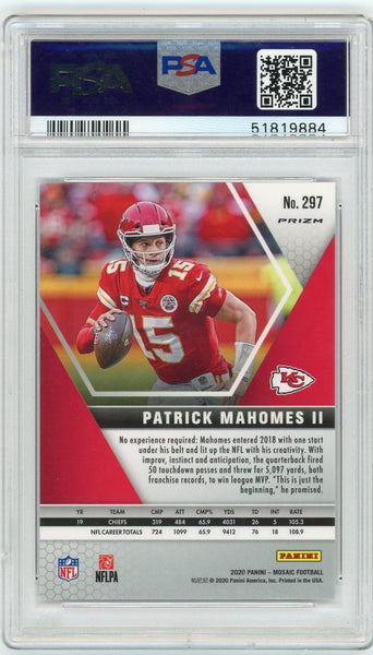 Patrick Mahomes II - 2020 Panini Mosaic MVPs #297 Camo Pink PSA 10