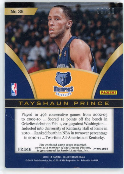 Tayshaun Prince - 2013-14 Panini Select 2014 09/10 Jersey Patch Gold