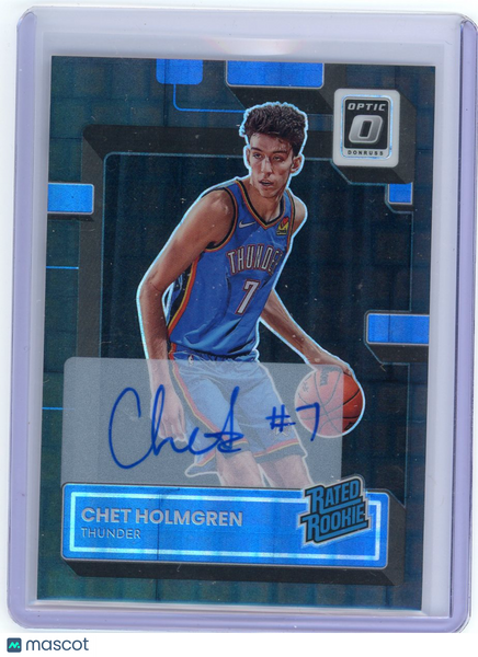 CHET HOLMGREN - 2022 Panini Donruss Optic Black Pandora Rated Rookie Auto /25