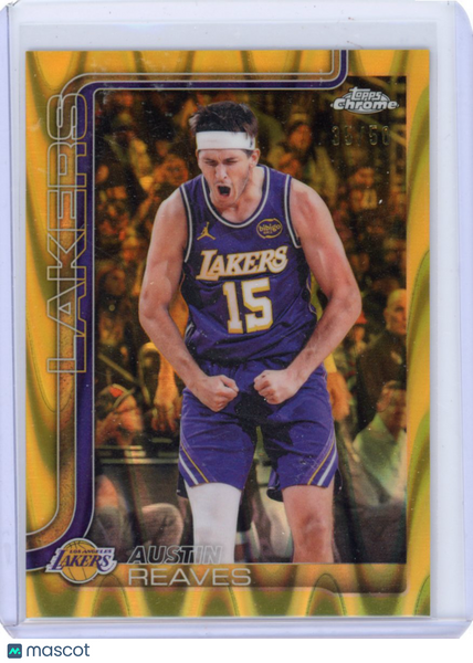 Austin Reaves 2025-26 Topps Chrome Gold Raywave /50