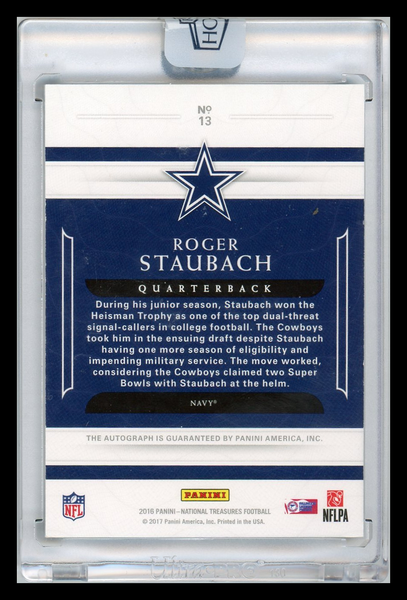 Roger Staubach - 2018 Panini Honors Auto 1/1 2016 National Treasures Auto