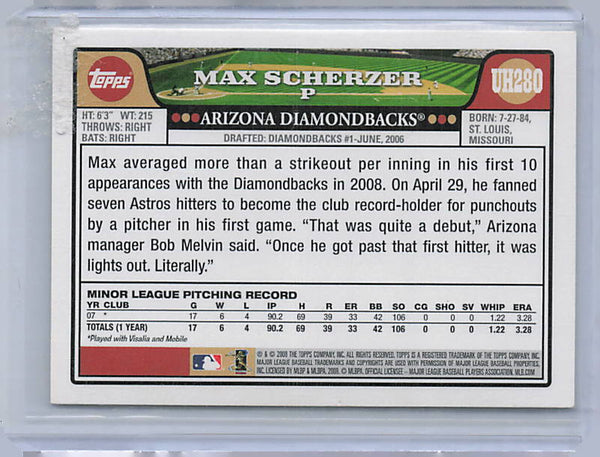 Max Scherzer - 2008 Topps Update Rookie