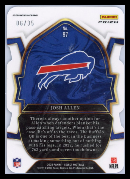 Josh Allen - 2023 Panini Select Die Cut Orange Blue Concourse 06/35