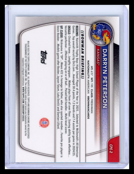 Darryn Peterson - 2025 Bowman Chrome Etched in Glass