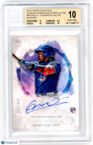 Vladimir Guerrero Jr - 2019 Topps Inception Rookie Stars Auto BGS 10 /125