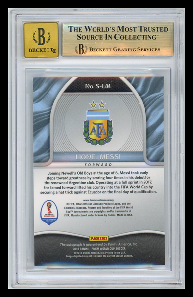 LIONEL MESSI - 2018 Prizm World Cup Auto S-LM GEM MINT BGS 9.5 10