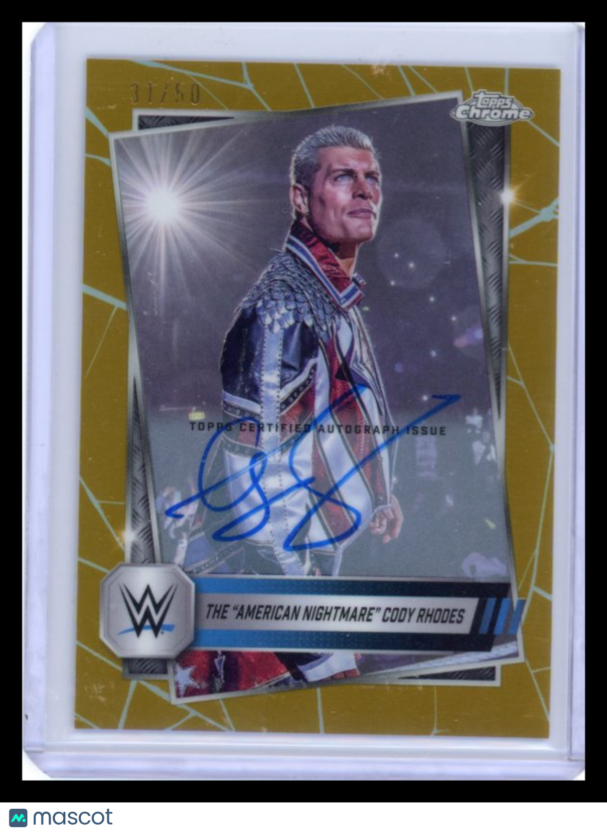 Cody Rhodes - 2025 Topps Chrome WWE Gold Refractor Auto /50
