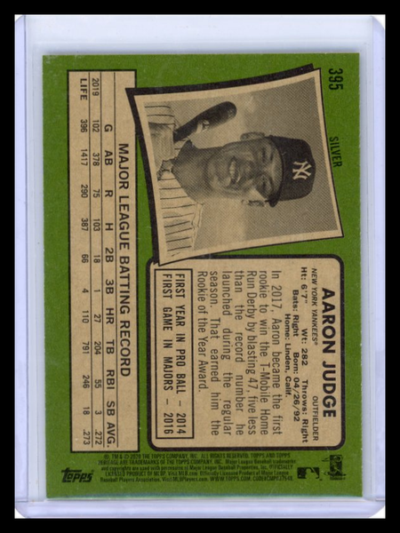 Aaron Judge - 2016 Topps Heritage Silver Team Name Variation