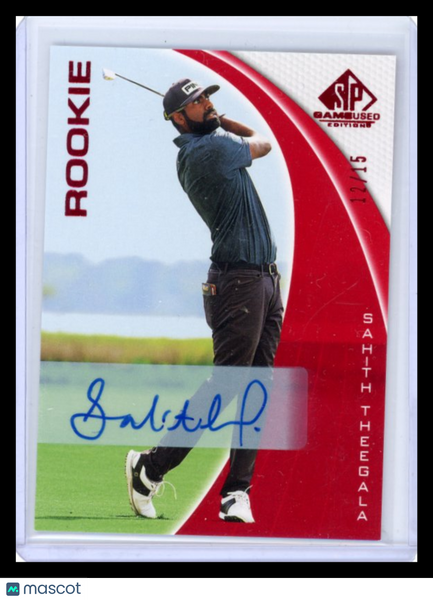 Sahith Theegala - 2022 Upper Deck SP Game Used Golf 12/15 Red Auto