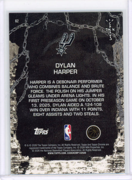 Dylan Harper - 2025-26 Cactus Jack Chrome Orange Refractor Rookie /25