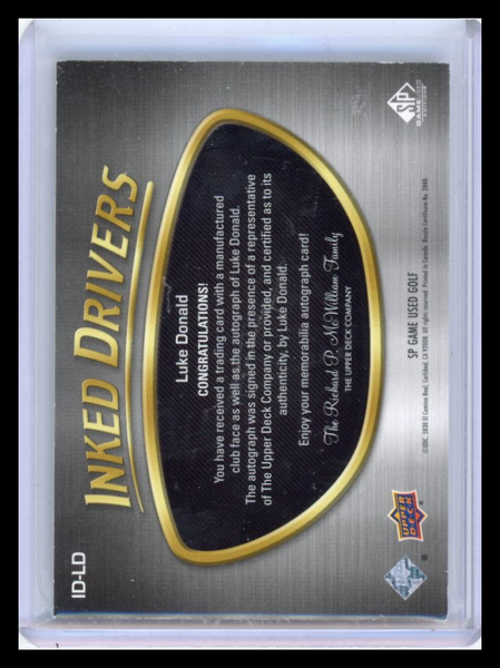 Luke Donald - 2024 Upper Deck SP Game Used Inked Drivers Auto