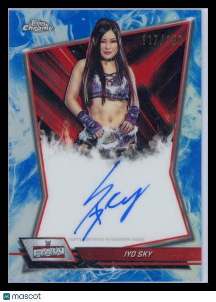 Iyo Sky - 2026 Topps Chrome WWE Blue Refractor Auto 117/150