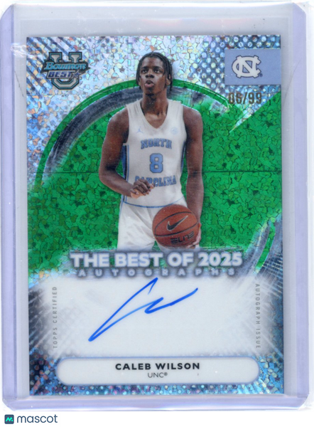 Caleb Wilson - 2025-26 Bowman's Best Green Speckle Auto /99