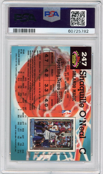 Shaquille O'Neal - 1992 Stadium Club Basketball Rookie PSA 9#247