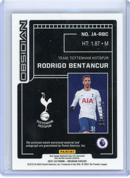 Rodrigo Bentancur - 2021-22 Panini Obsidian 2022 Autograph 114/149 Patch JA-RBC