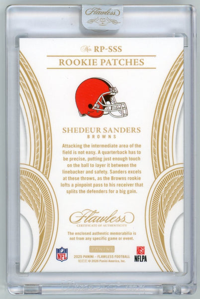 SHEDEUR SANDERS - 2025 Panini Flawless Ruby Rookie Patch /15