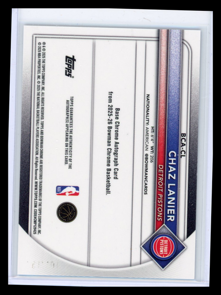 Chaz Lanier - 2025 Bowman Chrome Blue Auto 100/150 RC
