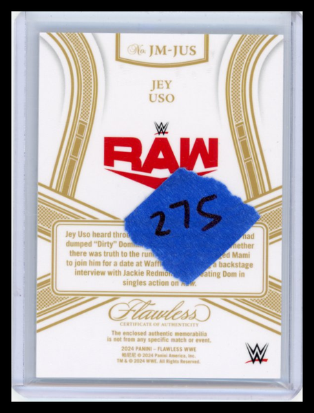 Jey Uso - 2024 Panini Flawless WWE Patch 1 / 5