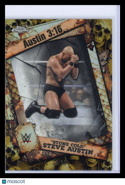 "Stone Cold" Steve Austin - 2023 Topps Chrome WWE Austin 3:16 Gold 33/50