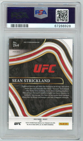 SEAN STRICKLAND - 2022 Panini Select Disco Rookie Ringside PSA 9 MINT