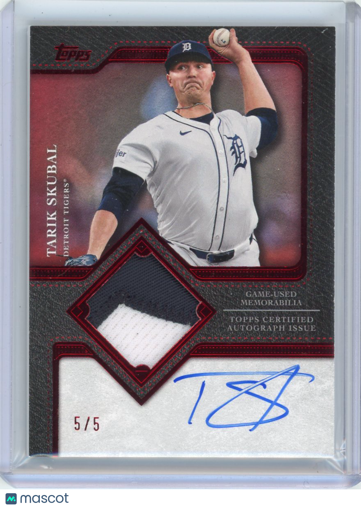 Tarik Skubal - 2025 Topps Flagship Autograph Patch 5/5 Red TFAP2-TS