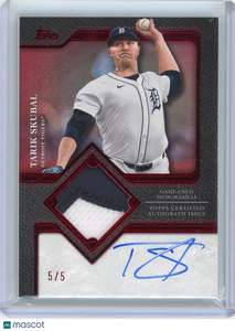 Tarik Skubal - 2025 Topps Flagship Autograph Patch 5/5 Red TFAP2-TS
