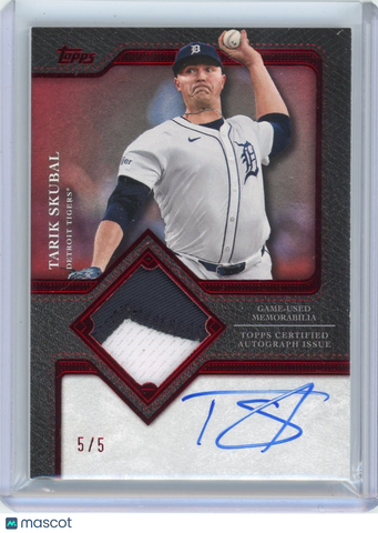 Tarik Skubal - 2025 Topps Flagship Autograph Patch 5/5 Red TFAP2-TS