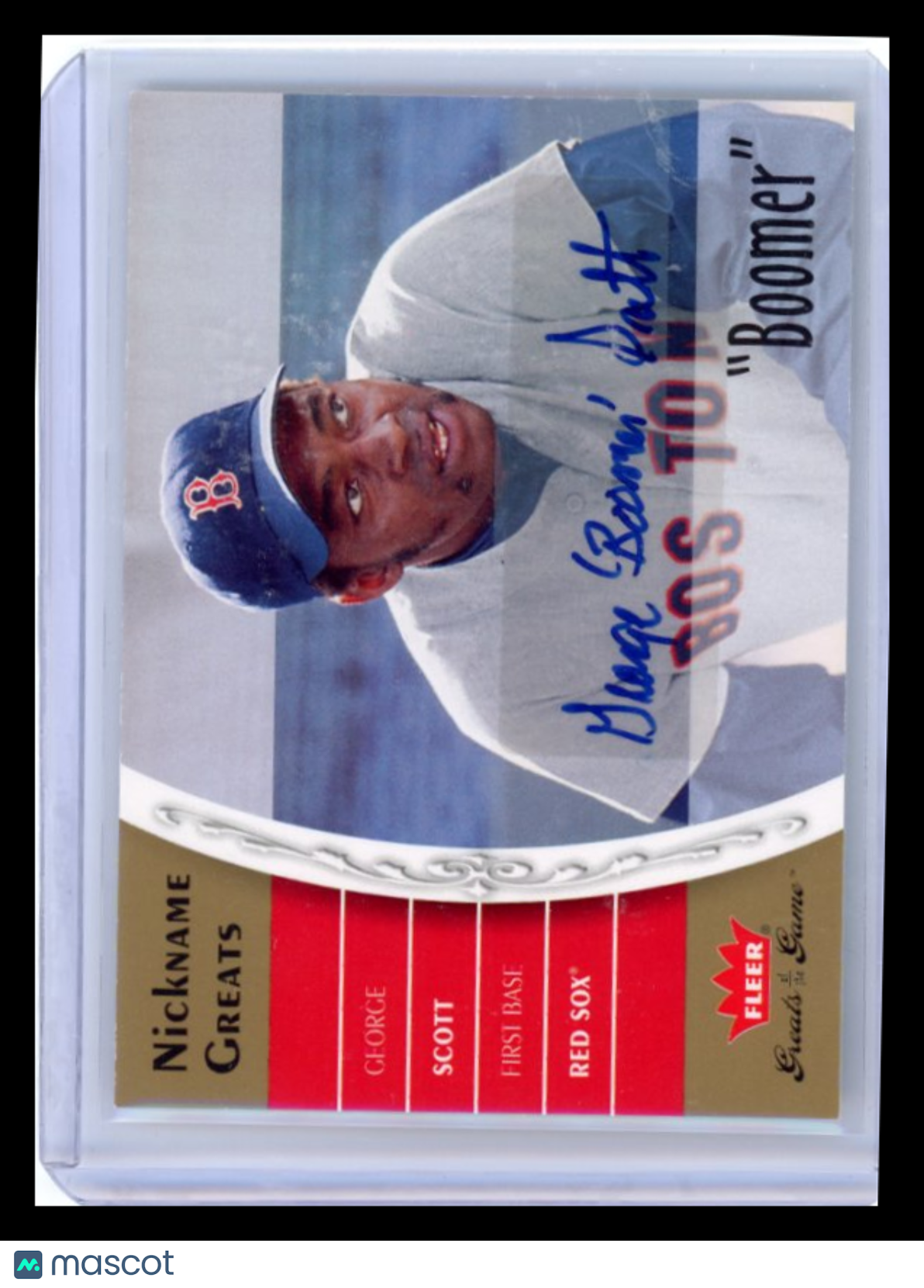 George Scott - Fleer Greats of the Game NICKNAME GREATS Autograph